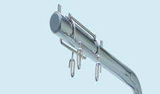 IV holder on lifting pole - 3 hooks - stainless steel
